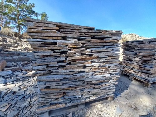 Плитняк златолит серебристый для фасада купить в Протвино