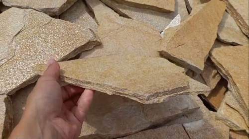 Плитняк златолит жёлтый для цоколя купить в Протвино