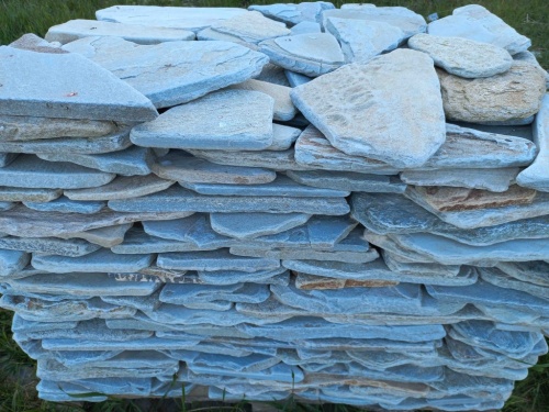 Плитняк златолит зелёный галтованный для цоколя купить в Протвино