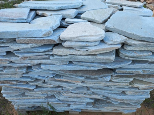 Плитняк златолит зелёный галтованный для цоколя купить в Протвино